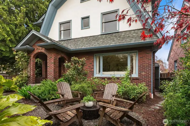 Sitting area in front yard.