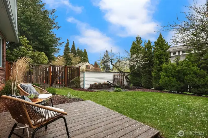 New deck in backyard.