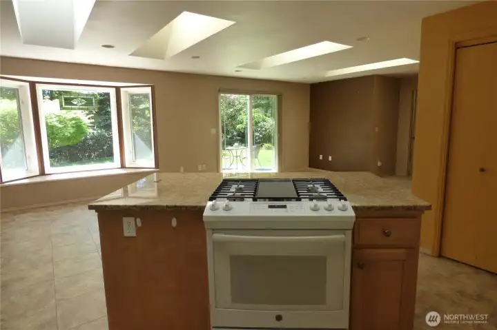 Looking from the kitchen into the great room.
