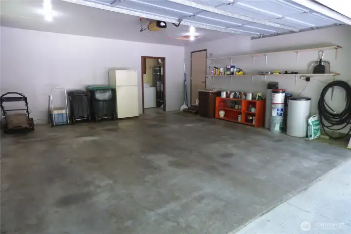 Nice sized double garage with automatic door opener.