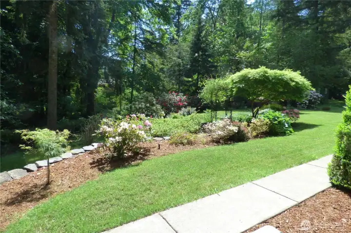 Walkway from the garage to the back patio.