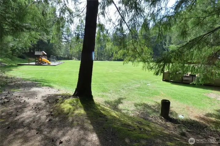 Another view of the large park big enough to play soccer, baseball and outdoor activities.