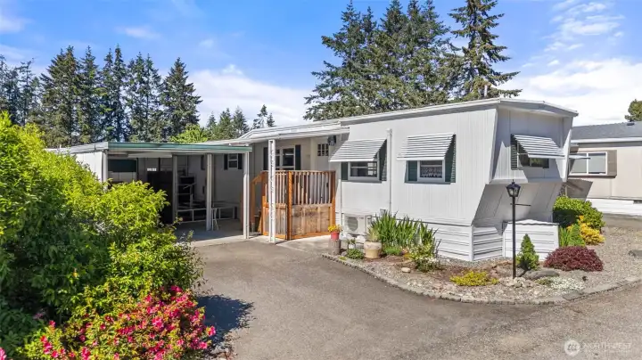 Large carport and driveway