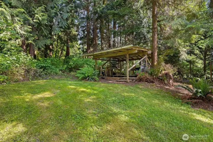 Back yard, easy to great a back yard movie night here for sure!