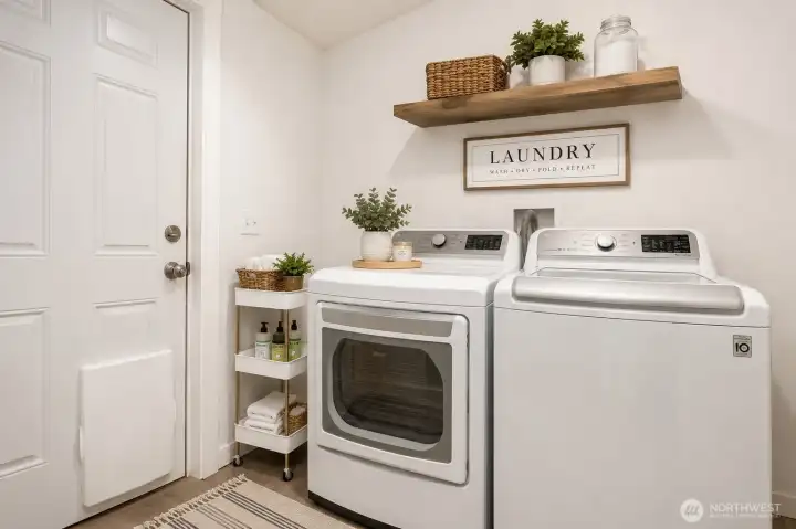 Virtual staged laundry room