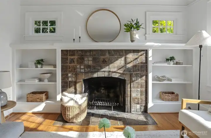 Batchelder wood-burning fireplace. Batchelder wood-burning fireplace.
