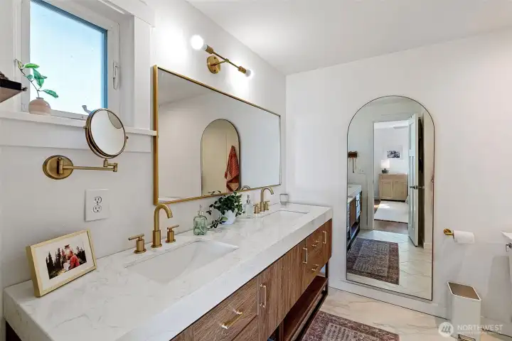 Primary bath off bedroom.