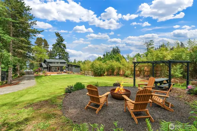 Expansive flat and sunny yard