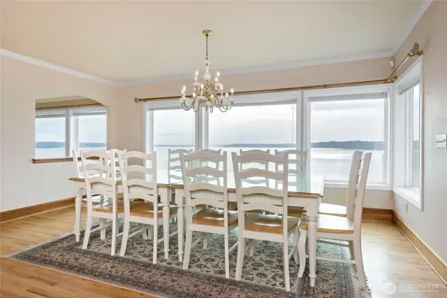 Breathtaking views from the dining room and kitchen behind.