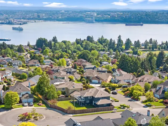 WOW!  This home sits on a private, corner lot with panoramic views