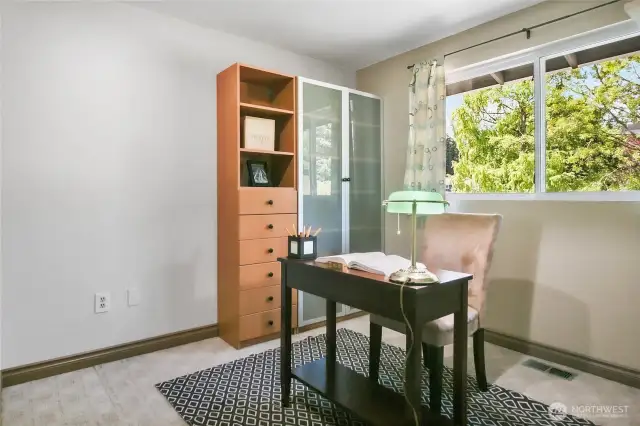 One of the upstairs bedrooms currently shown as an office.
