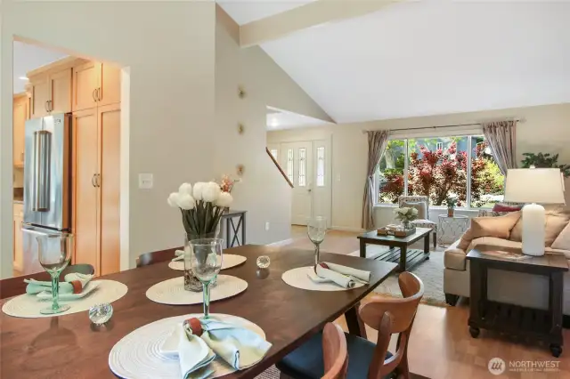 A view from the dining room towards the front entry.