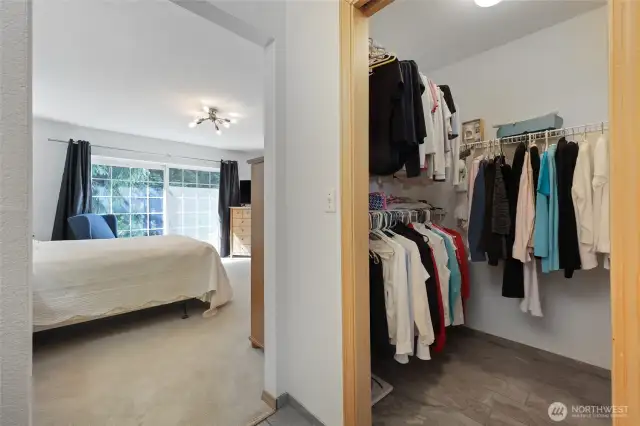 Nice sized walk-in closet off of primary bath.