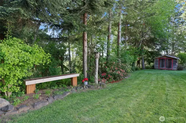 So much privacy in this beautiful yard.