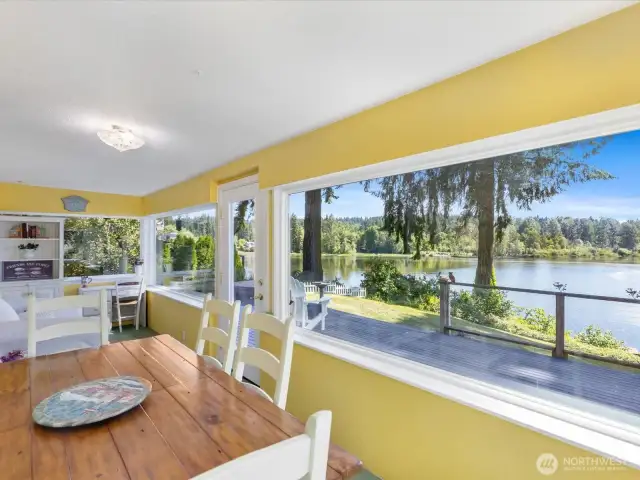 Sunroom with amazing views of the lake