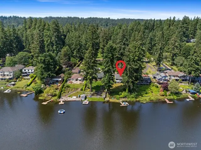 Lake view of house