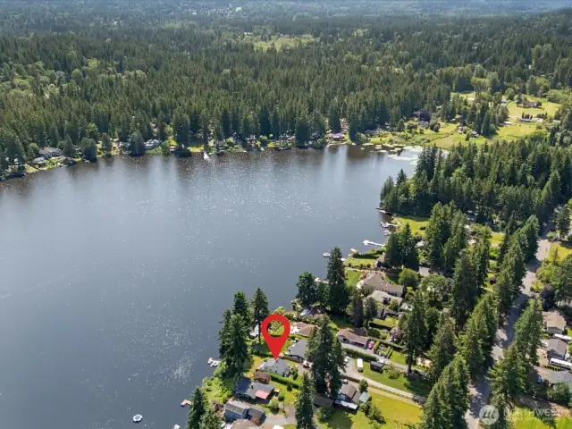 Drone view of lake