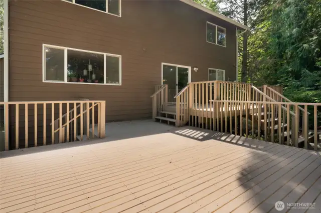Lots of opportunity on the 2 part deck for grilling, entertaining or getting some sun!