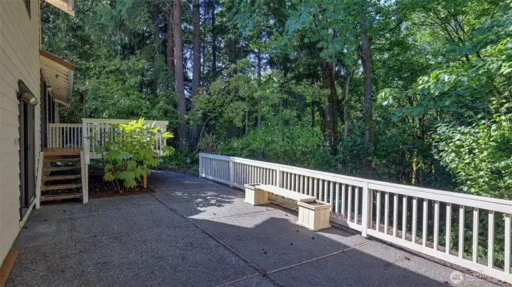 Enjoy the serenity of nature from this oversized back patio.