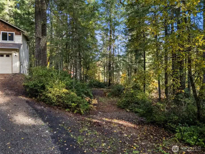 Drive way to left, RV Parking to right