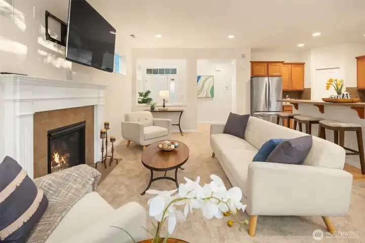 Another view of the great room area showing the open floor plan.