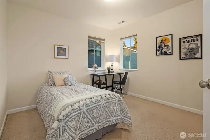 Third bedroom also facing east with spacious closet.