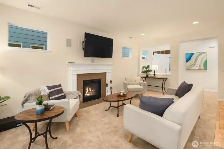 Isn't this a dreamy space? The TV that is included has a 3-D option too, which is a fun feature.