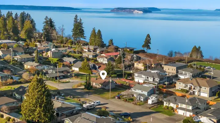Aerial view facing South West.