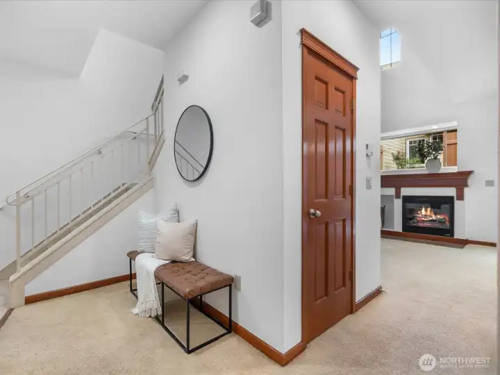 There is wood trim throughout the home.