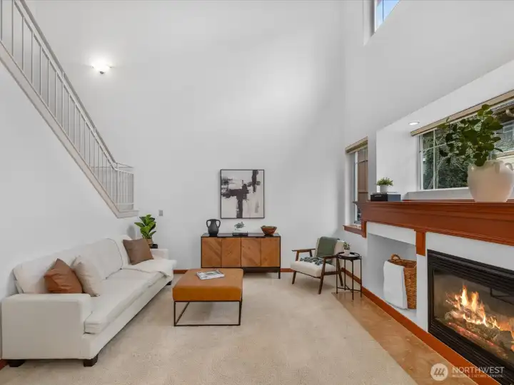 The living room is bright and airy.