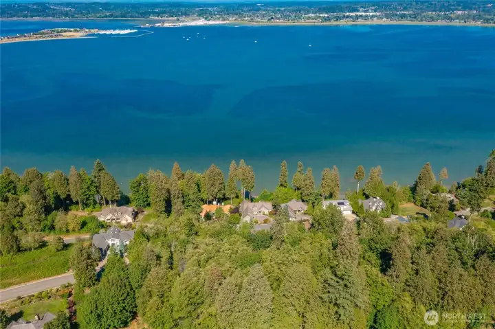 Looking back to the Semiahmoo Marina, White Rock Canada, Canadian and USA Mountain range