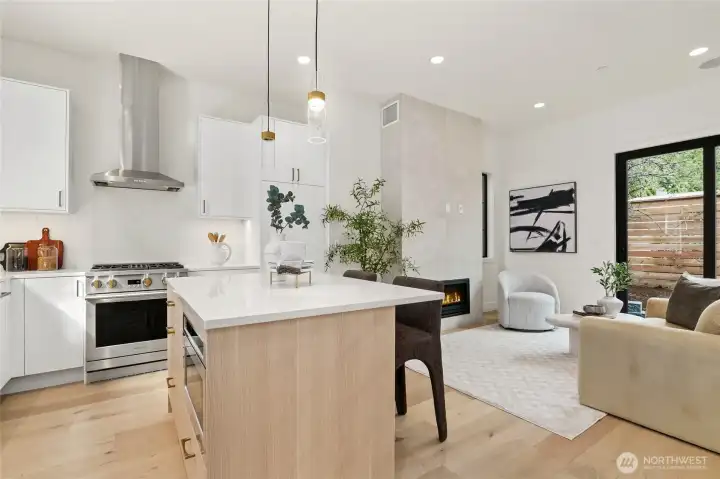 Kitchen Island providing additional Counter/Cabinet Space