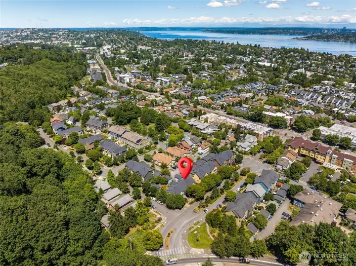 Close to lake beaches, northbound MLK to I-90.
