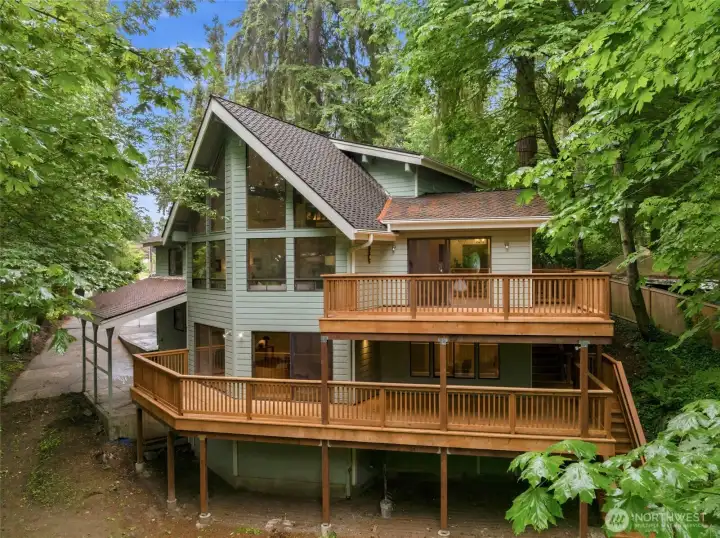 Beautiful A Frame with New Multi-Level Wrap-Around Deck