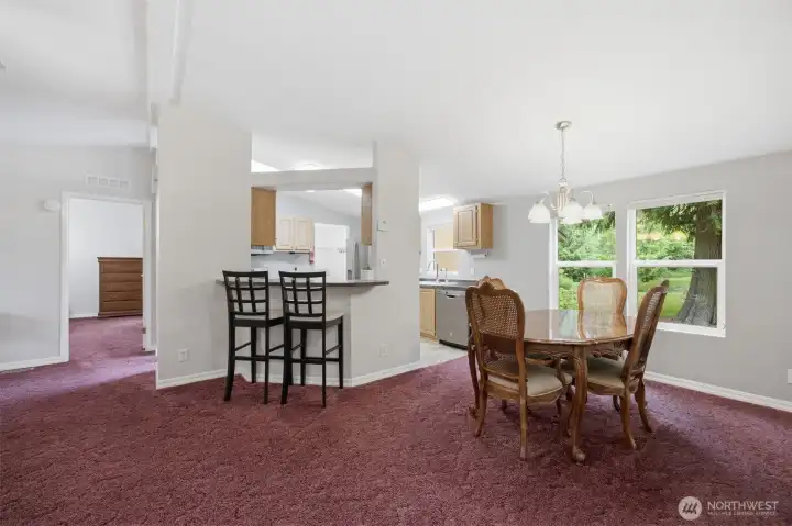 Kitchen bar and dining area. Kitchen bar and dining area.