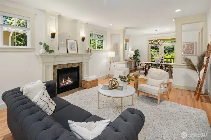 Living room with gas fireplace