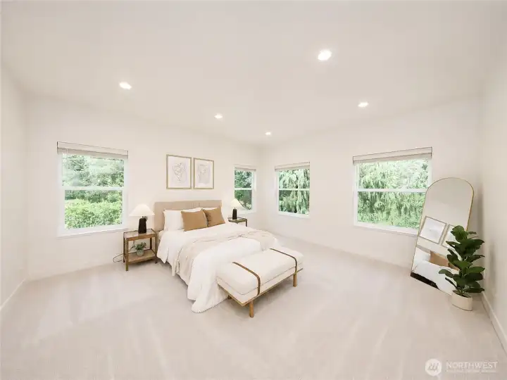 Large master with beautiful views and light.