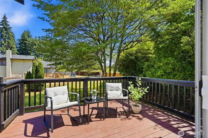 Unwind and enjoy your evenings on the beautifully updated deck Unwind and enjoy your evenings on the beautifully updated deck