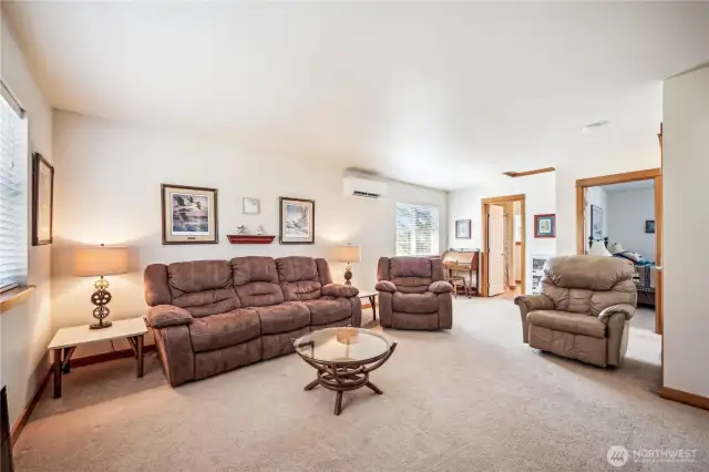 Upstairs is the large family room.