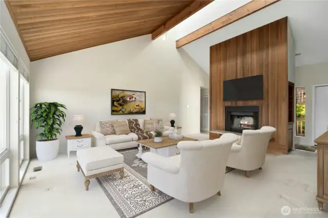 Featuring a Wood Burning Fireplace