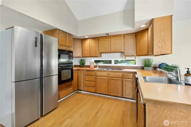 With generous Cabinet and Counter Space
