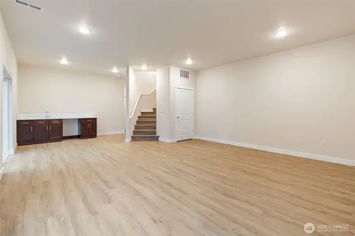 Basement living area w/ kitchenette
