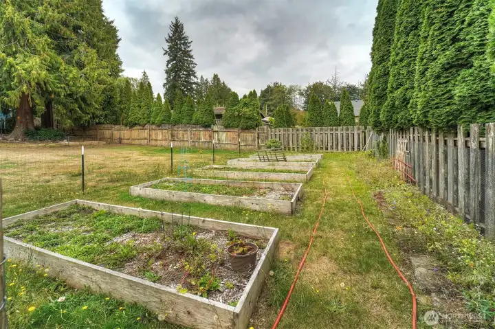 Fenced garden beds