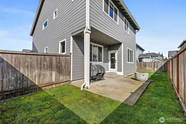 fully fenced and has sprinklers for easy care.