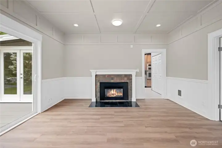 Immediately greeted by open living room.