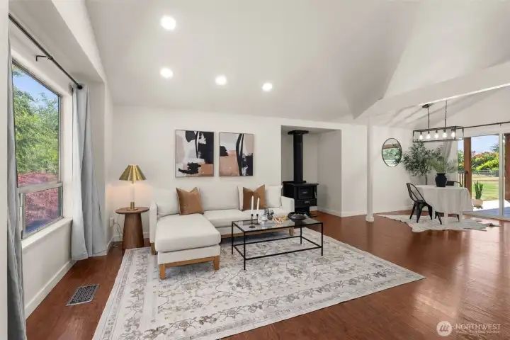 Spacious living room with so much natural light. Spacious living room with so much natural light.