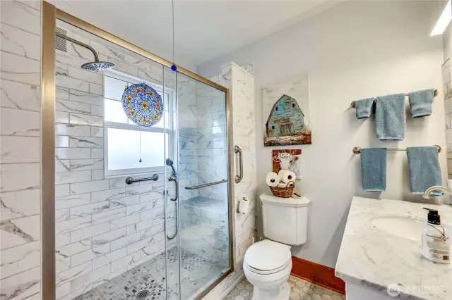 This gorgeous bathroom remodel is only a few years old.