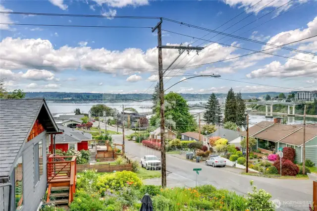 Gorgeous water views from upstairs.