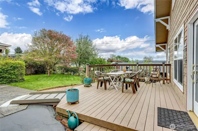 Sturdy Trex deck for gatherings or a quiet morning cup of tea.