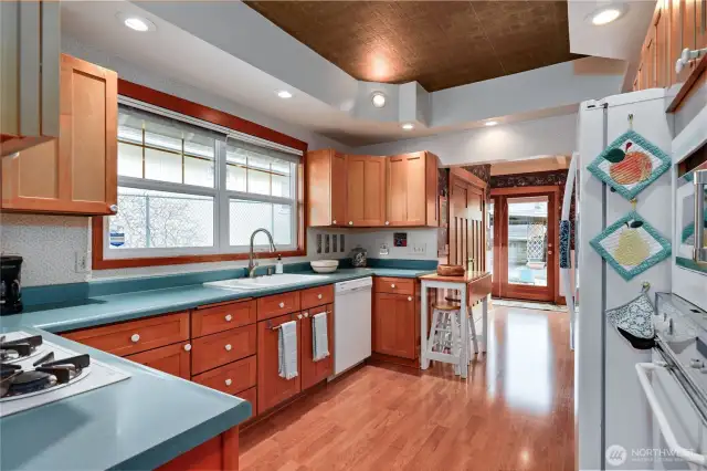From the living room enter into the spacious updated kitchen.